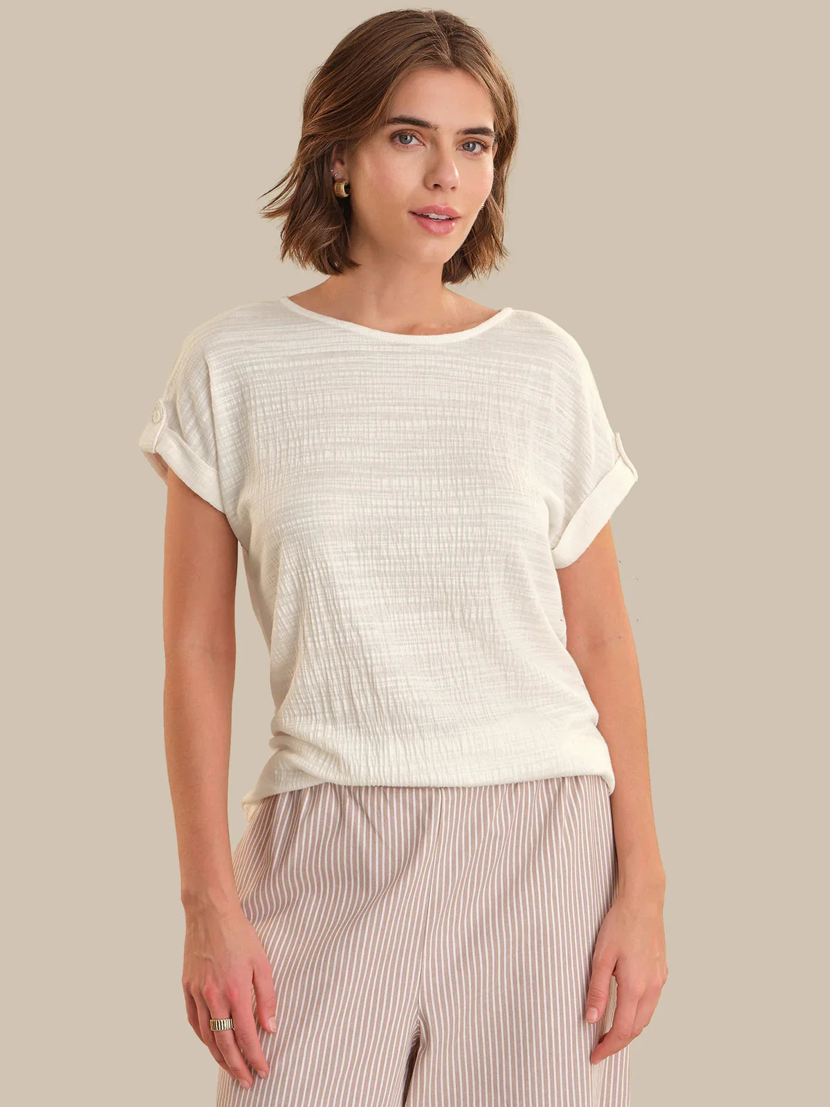 Drop Shoulder Knit Top
